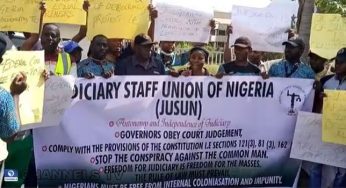 BREAKING: Protest hits NASS as Judiciary workers begin nationwide strike