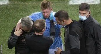 UCL: Man City’s De Bruyne surfers fractured nose, eye socket