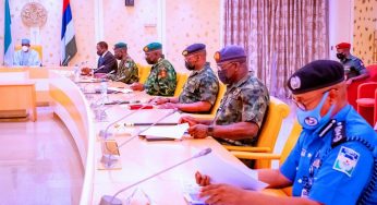 Buhari presides over security meeting in Villa