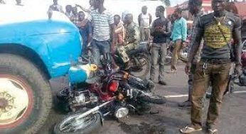 Ogun: Truck crushes 2 motorcycle riders to death