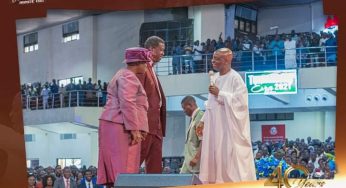 Pastor Adeboye, wife join Bishop Oyedepo, wife to celebrate Winners’ Chapel’s 40th anniversary (Photos)