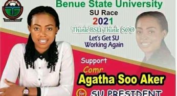 Agatha Aker elected first female SU president of Benue State University