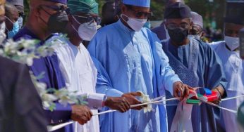 Buhari inaugurates massive equipment Sanwo-Olu gave to Police (Photos)