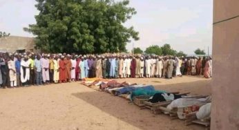 30 villagers slained by armed bandits buried in Zamfara amid tears (Photos)