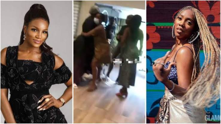 Drama as Tiwa Savage, Seyi Shey fight dirty in public (Video)