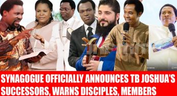 It’s official! Synagogue formally announces Prophet TB Joshua’s successors, warns disciples, members