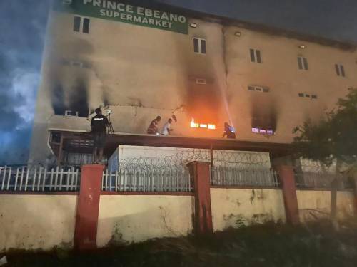 Prince Ebeano Supermarket guts fire in Abuja