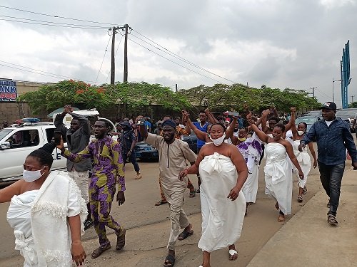 BREAKING: Traditionalists storm Yoruba Nation Rally (Video)