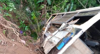 BREAKING: Bus loaded with passengers plunges into mining pit in Ebonyi