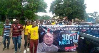 BREAKING: 500 man march in solidarity with Gov Ortom hits Benue