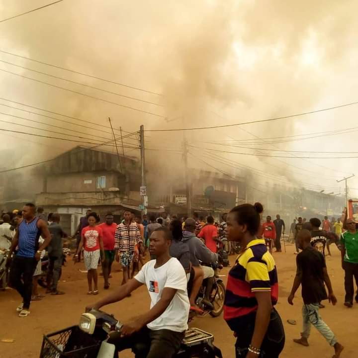 Fire destroys goods worth millions in popular Nkwo Ogbe Market in Anambra