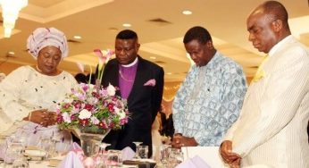 Pictures of Pastor Adeboye, Bishop Oyedepo, Adefarasin at the wedding of Taiwo Odukoya and his late wife 