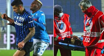 Napoli vs Inter Milan: Victor Osimhen rushed to the hospital after facial injury (Photos)