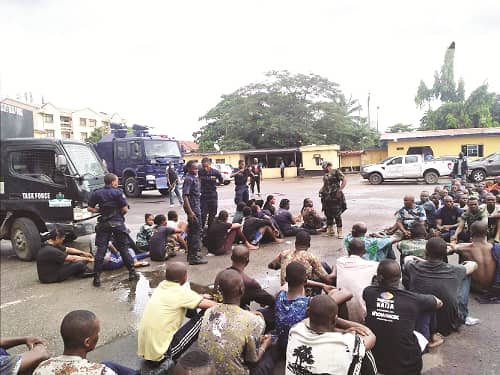 Police uncover illegal Navy training camp, arrest 108 suspects in Lagos