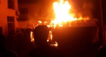 BREAKING: Mysterious fire kill 3 children, burn Jesus college staff house down in Otukpo