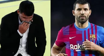 Heart problem: Sergio Aguero weeps as he retires from football