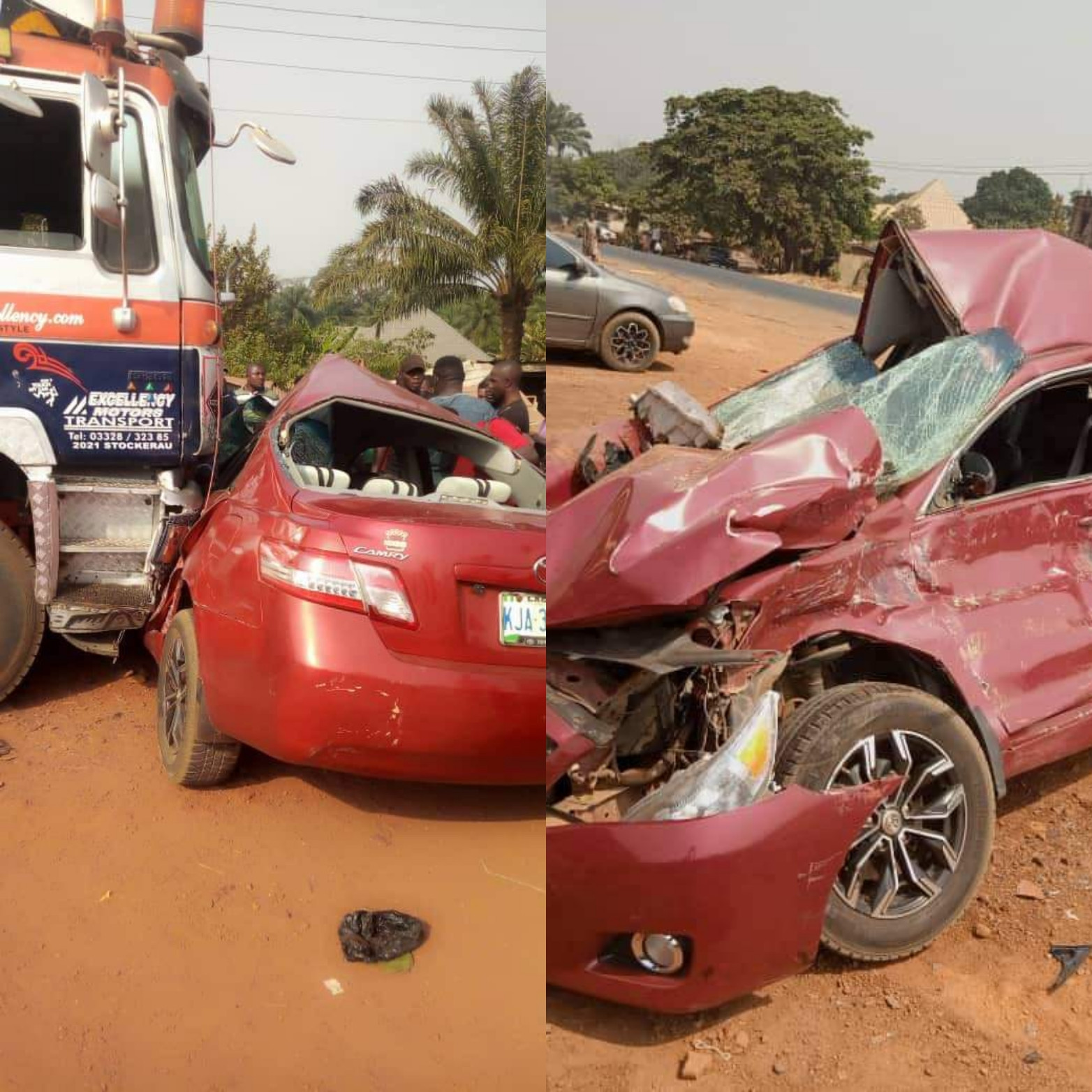 Tragedy as two die in Edo accident, drink-laden bus set on fire