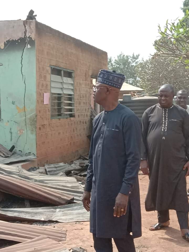 Abounu visits teacher who lost 3 children to midnight fire in Otukpo