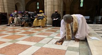 Archbishop Desmond Tutu’s ashes buried inside church floor (Photos)