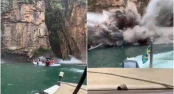 Tragedy as rock collapses on tourists boats, kill seven in Brazil (Video)