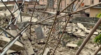 BREAKING: Many trapped as three-storey building collapses in Akanbi Yaba