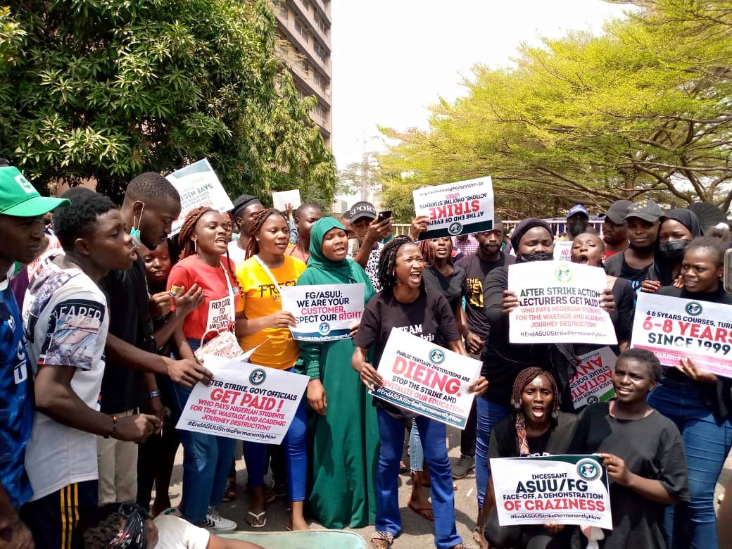 ASUU Strike: Students protest in Abuja, others, demand immediate resolution