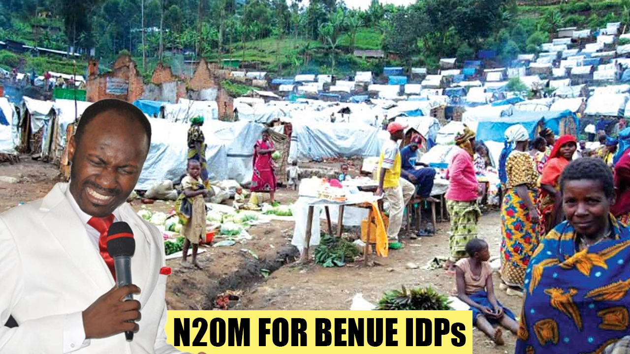 [IDOMA TV] Video of Apostle Suleman announcing donation of N20m for Benue IDPs