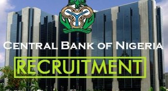 CBN recruitment 2022 application form portal 