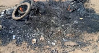 Angry youths set suspected ritualists with human parts on fire in Ogun