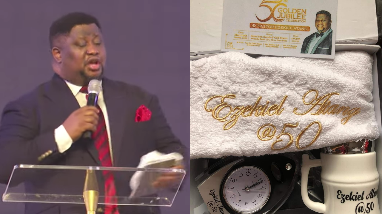 50th birthday souvenirs, invitation card of Pastor Ezekiel Atang before he died 