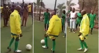 Obasanjo at 85: Ex-president participates in novelty match