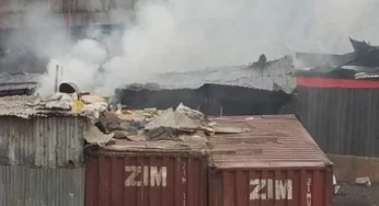 BREAKING: Popular Apogbon Market in Lagos on fire (Video)