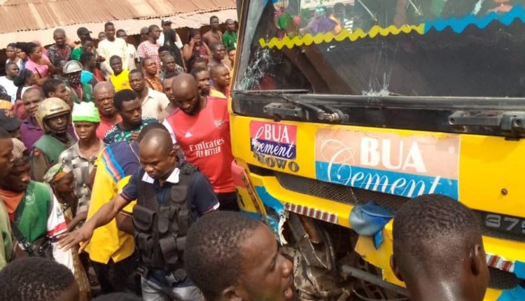 Five crushed to death as trailer rams into shops in Auchi
