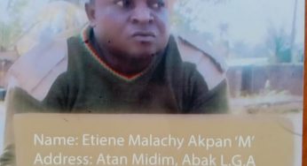 Etienne Akpan: Police declare kidnap suspect wanted in Akwa Ibom