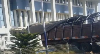 Driver, one other injured as trailer rams into CBN building in Jos