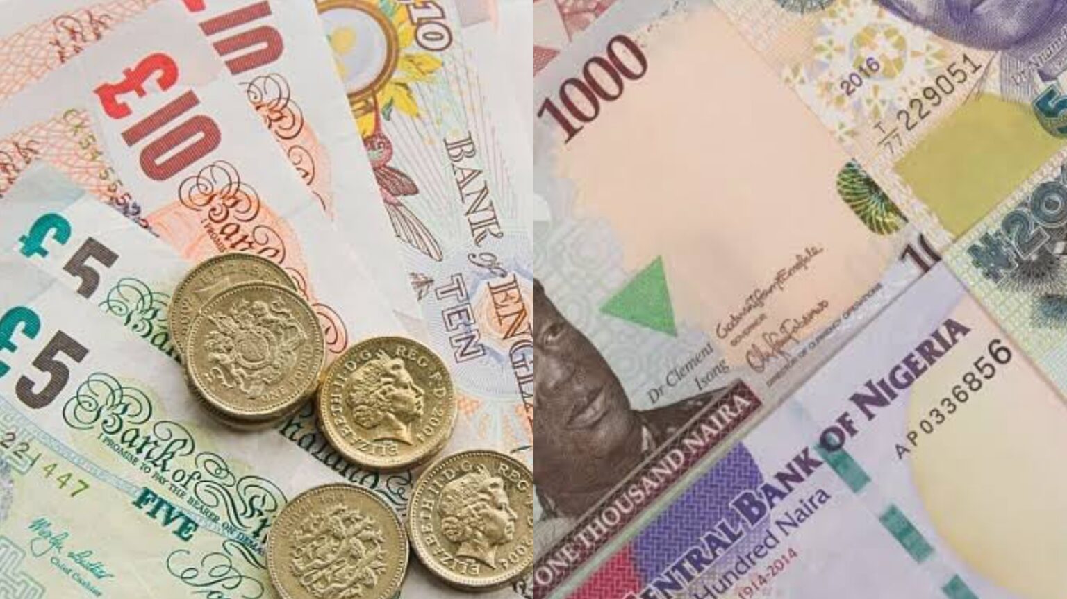 Pounds to Naira black market exchange rate for today April 30, 2024