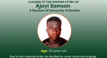 ASUU Strike: UI Student, Ajayi Samson goes missing