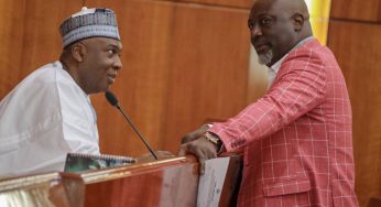 2023: Drama as Dino Melaye dumps Saraki, declares support for Atiku (Watch)