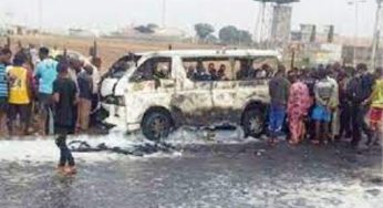 Four roasted as commercial bus rams into tanker in Kogi