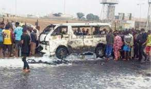 Four roasted as commercial bus rams into tanker in Kogi