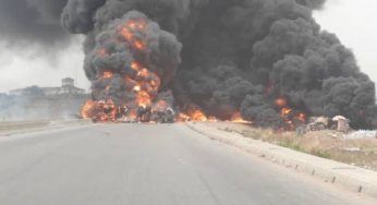 Many feared dead as fire guts tanker around MFM Prayer City on Lagos-Ibadan Expressway