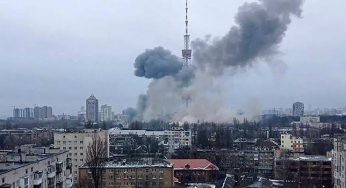 Russian strike hits Kyiv television tower, cuts broadcasts