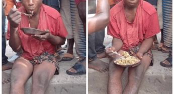 Drama as mob feeds suspected cable thief noodles before beating him to stupor