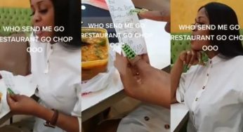 Drama as lady mistakenly orders plate of soup worth 10k in Restaurant)