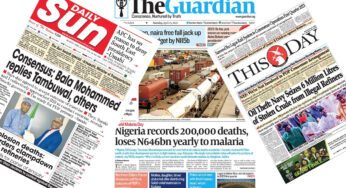 Newspaper review: Nigerian Newspapers front pages today, Apr 25, 2022