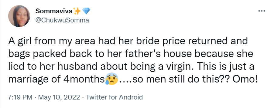 Man Returns Bride 4 Months After Marriage For Lying About Being A Virgin