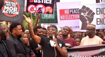 Deborah Samuel: Charly Boy, others protest against jungle justice (Photos)