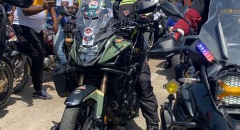 PHOTOS: #LondonToLagos biker, Kunle Adeyanju finally arrives Nigeria