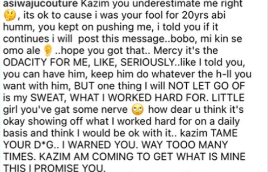 Keep him, do whatever you want with him but I will never let go of my sweat - Kazim Adeoti