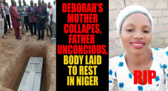 Mother faints as Deborah Samuel is buried (VIDEO)